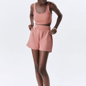 Zara washed crop top and short set